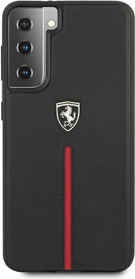 Ovitek Ferrari Off Track za Samsung Galaxy S21, usnje, črn