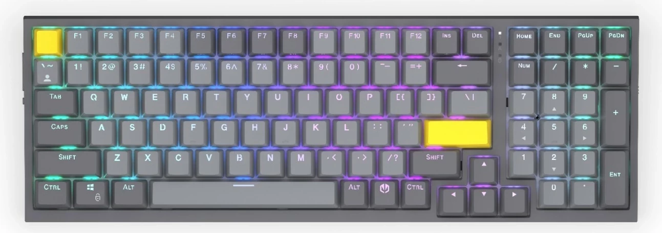 Mehanska tipkovnica Celeris 1800 Endorfy, RGB, brezžična, 96%, siva