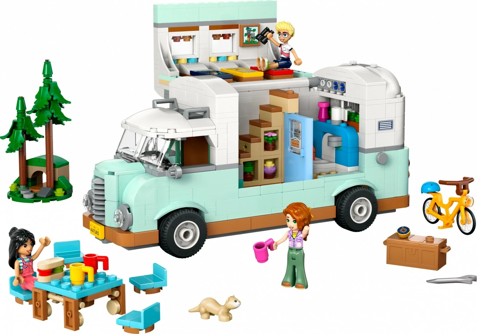 Set za gradnjo Avantura v prijateljičinem prikolici LEGO Friends 42663, 778 kosov, plastika