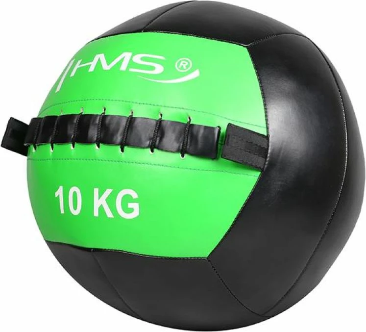Vadbeni žog HMS Wall Ball, 10 kg, zelena