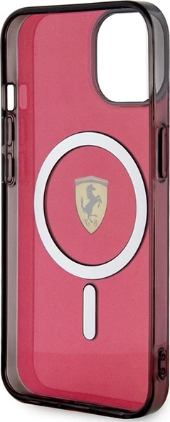 Transparenten ovitek Ferrari FEHMP14SURKR za iPhone 14 6,1", MagSafe, rdeč