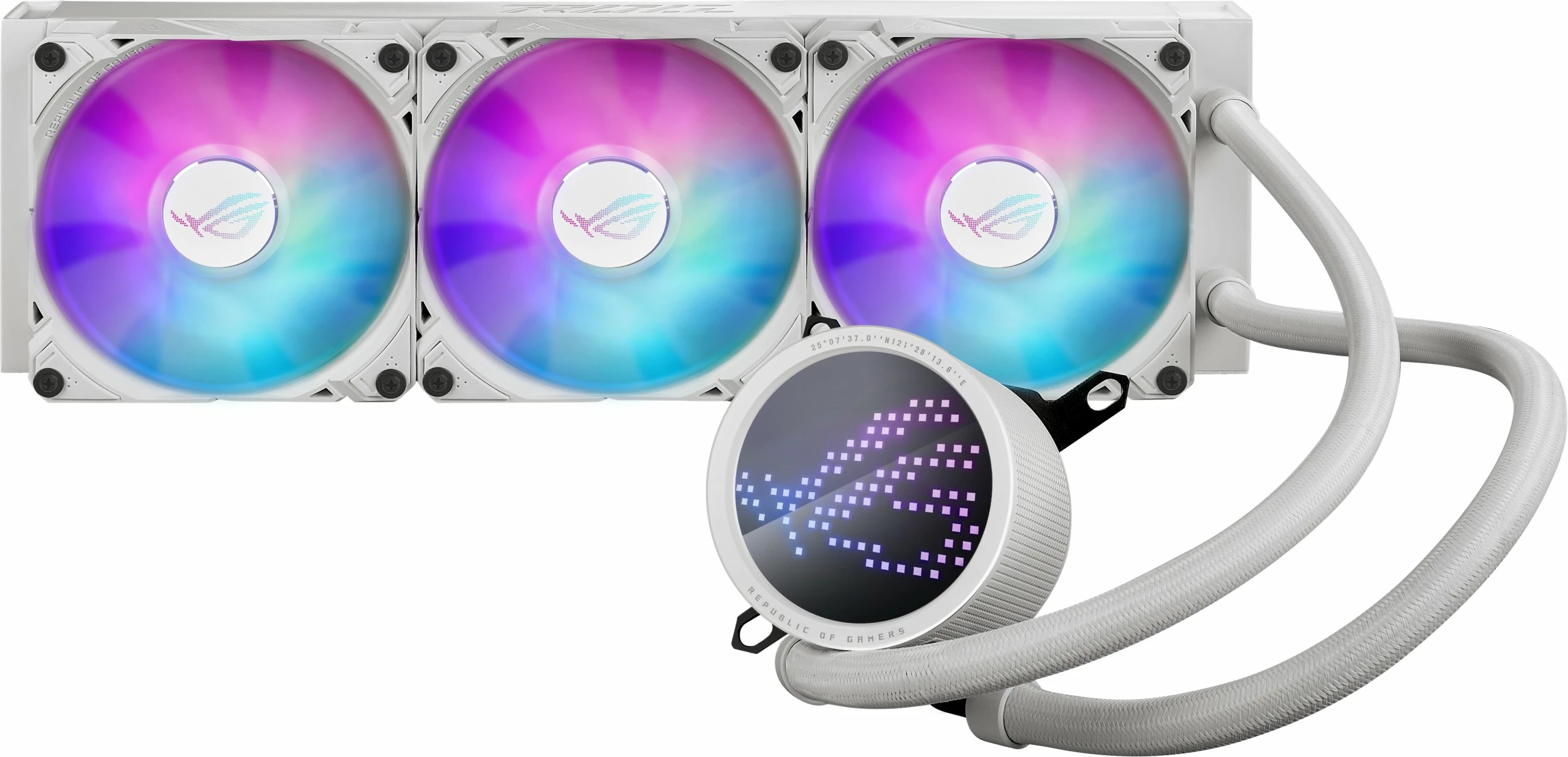 Komplet vodnega hlajenja ROG Ryuo III 360 ARGB, 3x120 mm, LED zaslon, bel - ASUS