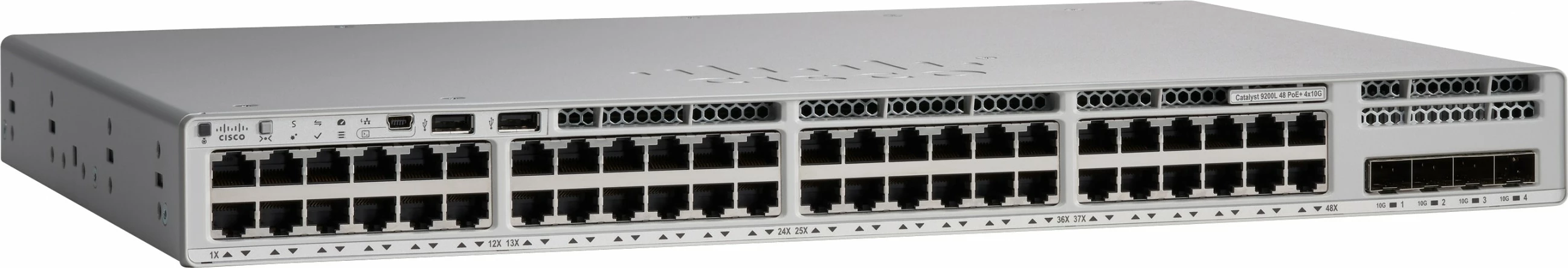 Upravljen switch, 48 vrat, PoE, L2/L3, Cisco C9200L-48PXG-2Y-E, siv