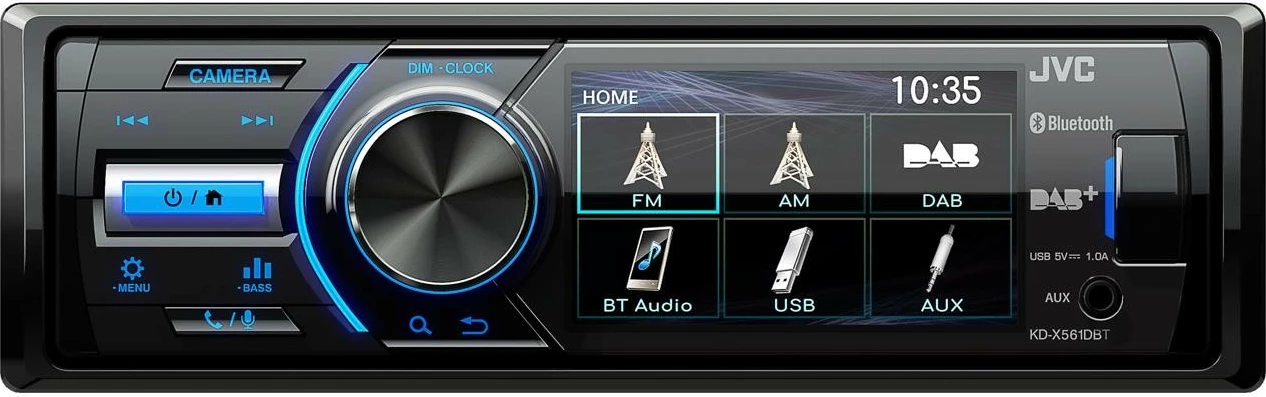 Avtoradio JVC KD-X561DBT, Bluetooth, USB, zaslon 3", črn/moder
