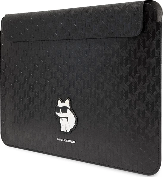 Ovitek za prenosnik Saffiano Monogram Choupette, Karl Lagerfeld, 16", črn