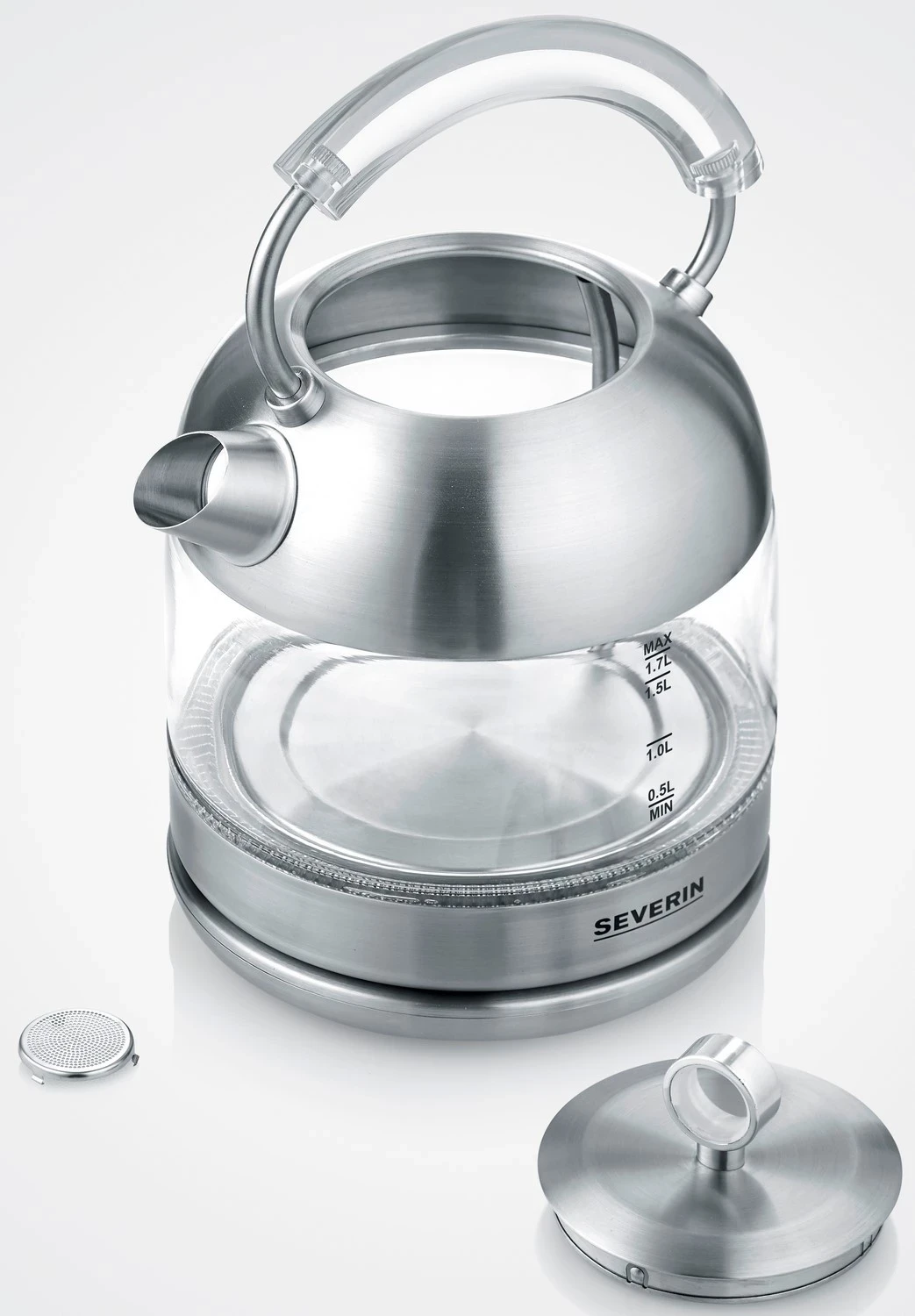 Električni grelnik vode, Severin WK 3459, 2400 W, 1,7 l, srebrn