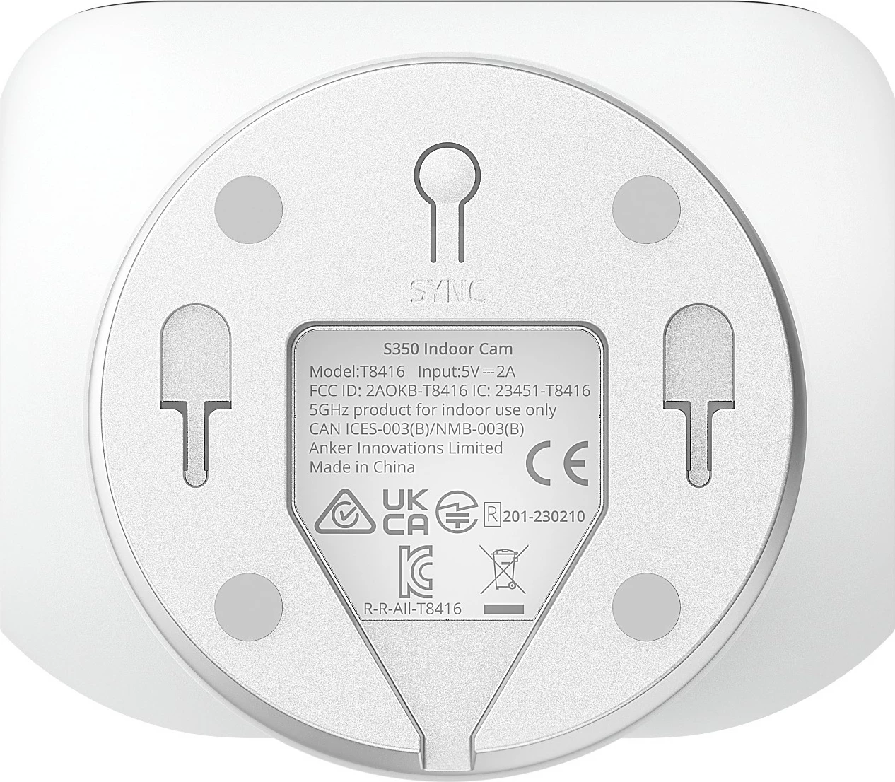 Notranja varnostna IP kamera Eufy Anker Indoor Cam S350, brezžična, 8x zoom, 360° FOV, črna, bela