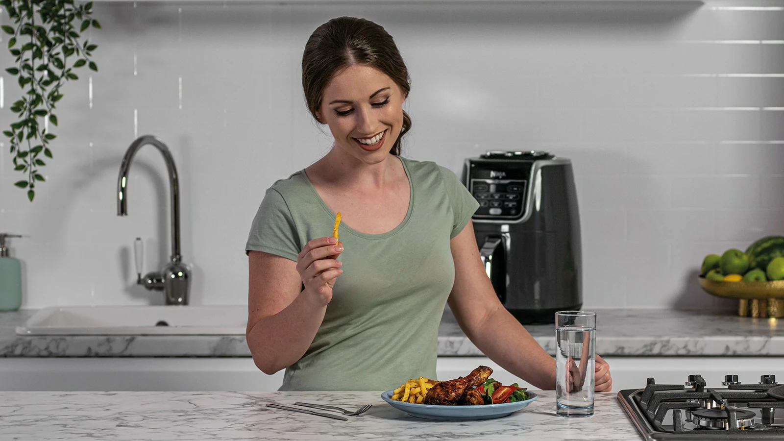 Friteza na vroč zrak 5,2 L Ninja AF160, siva