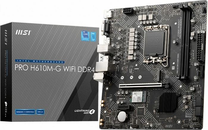 Mikro ATX plošča MSI PRO H610M-G WIFI DDR4, Socket LGA 1700, črna