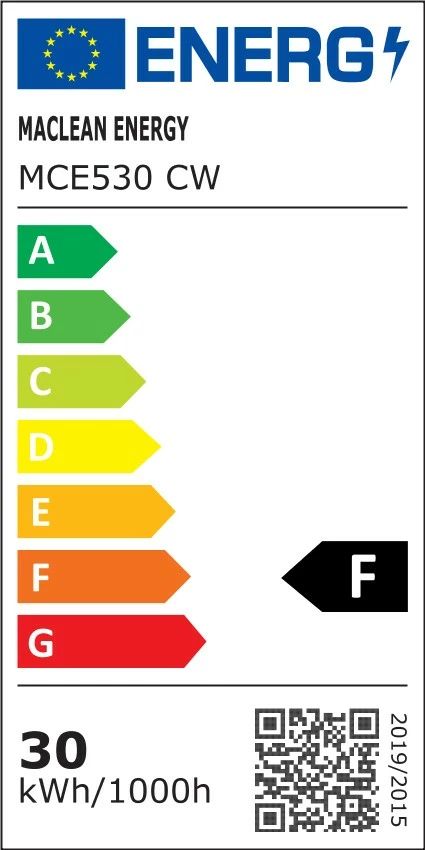 LED reflektor, 30 W, 2400 lm, hladno bela, Maclean MCE530, črn