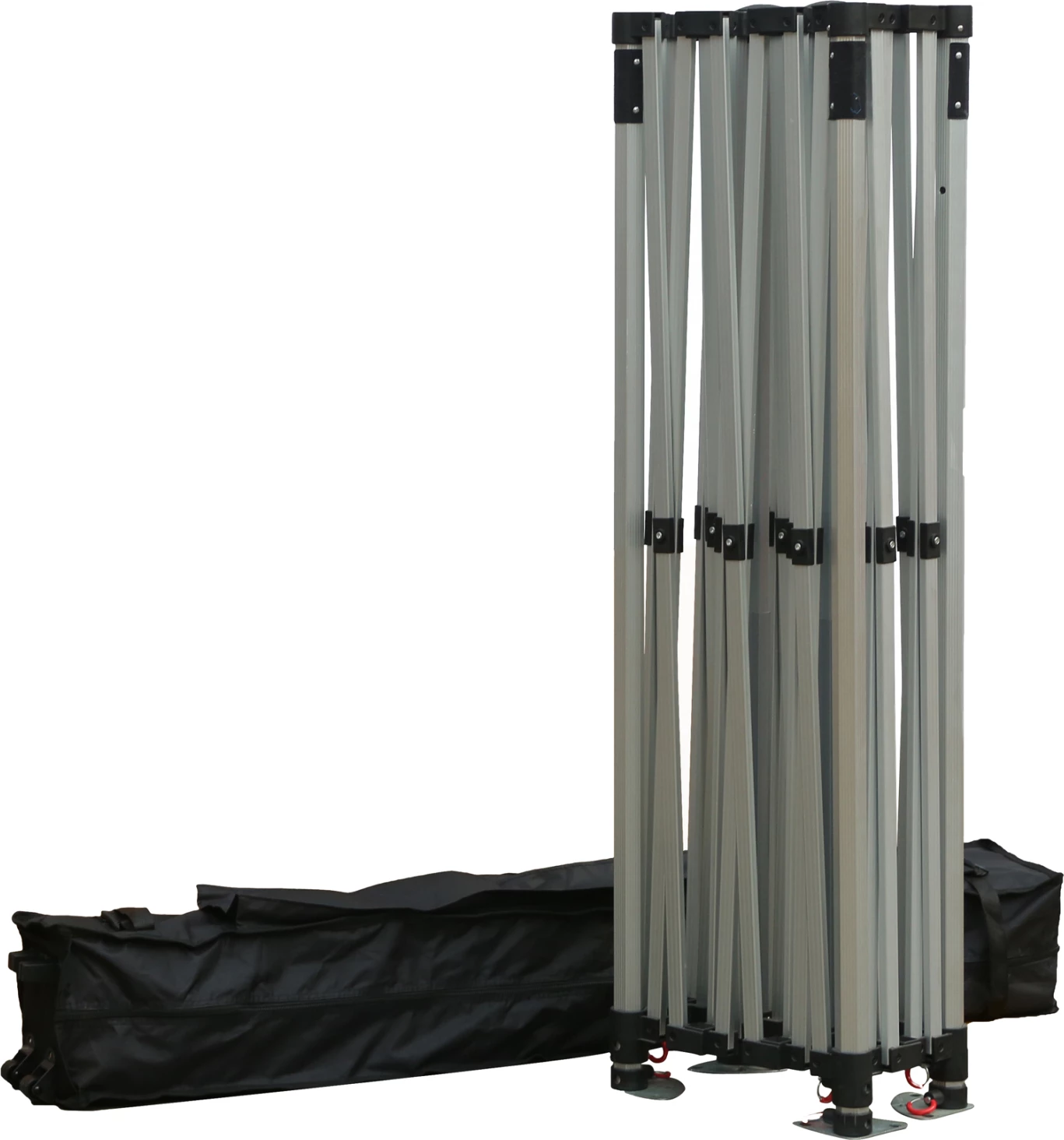 Trpežen zložljiv paviljon s stransko senco CRESSEN FH21098 iz aluminija v srebrni barvi - bel 3x4,5x3,4Hm