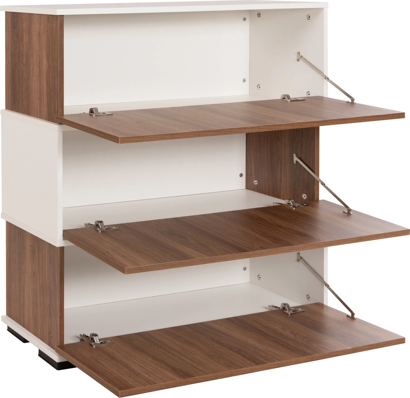 Stojalo za čevlje 3 nivoji MIRABELL FH8938.11 melamin v barvi oreha-bela 90Χ30Χ93Hcm