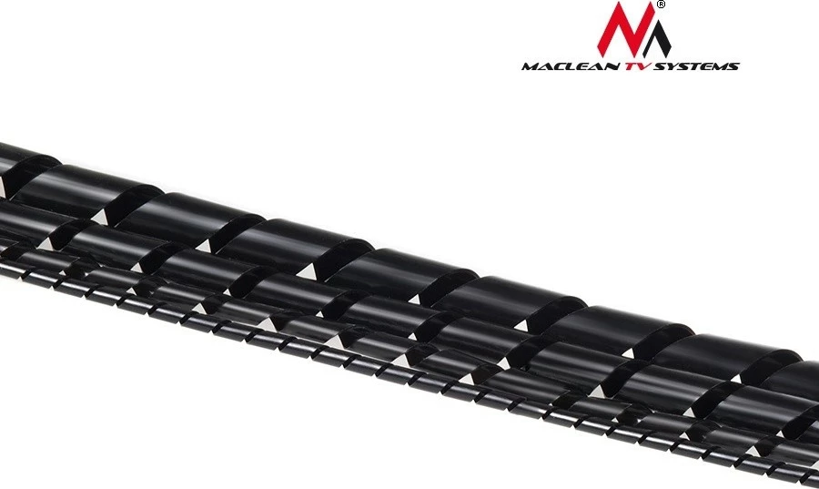 Spiralni organizator kablov Maclean MCTV-685 B, 3 m, premer 8,7–10 mm, črn
