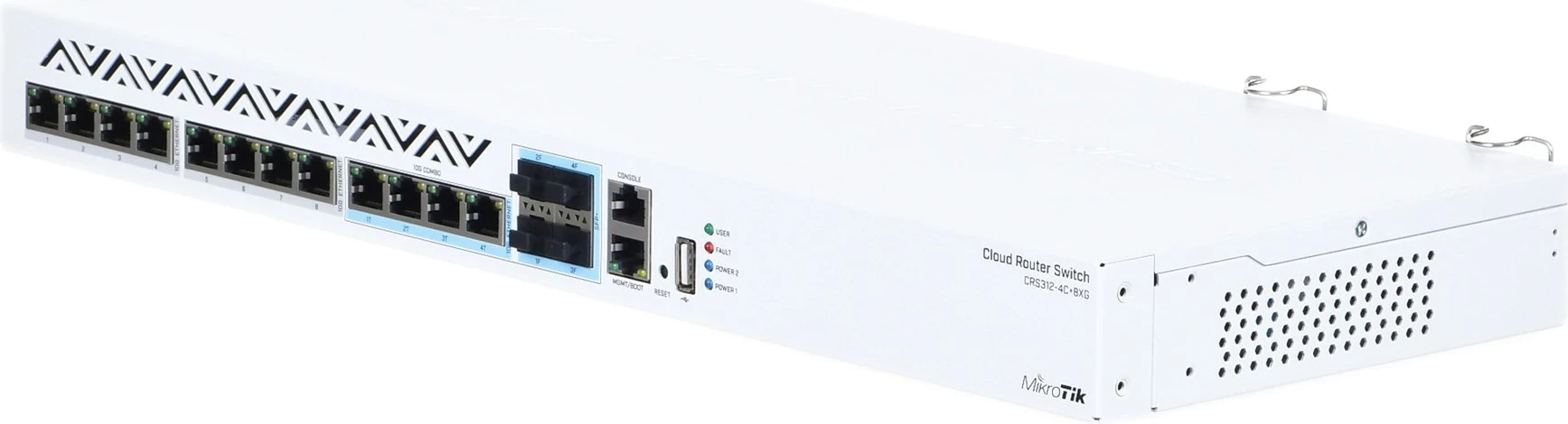 L3 preklopnik MikroTik CRS312-4C+8XG-RM, 10G Ethernet, bel