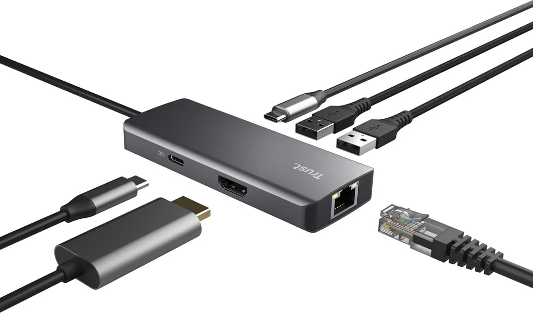 Adapter USB Type-C Dalyx, 1000 Mbit/s, srebrn