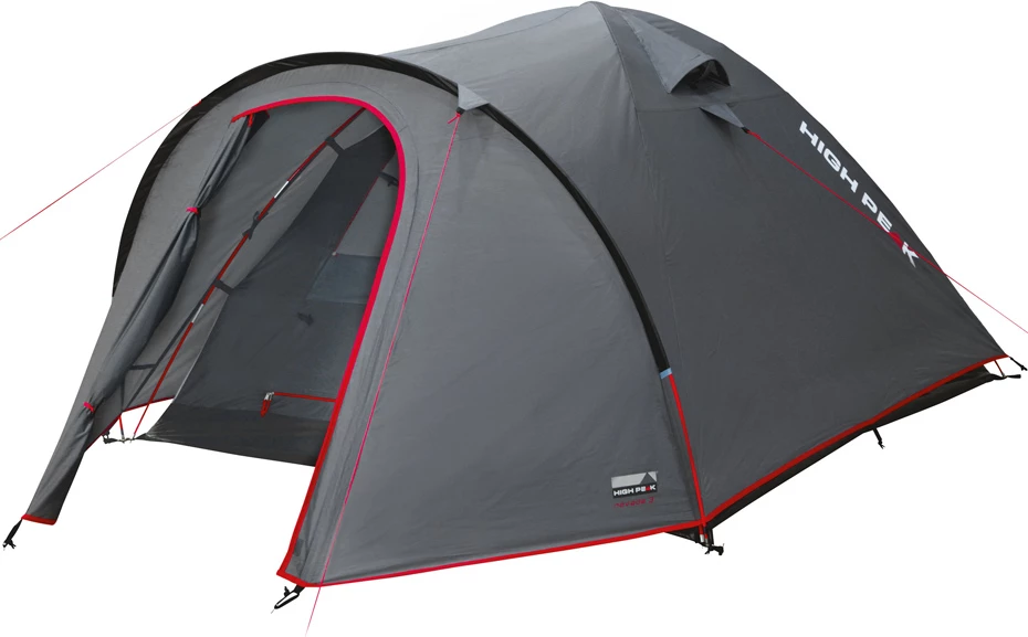 Šotor za kampiranje High Peak Nevada 4, za 4 osebe, sivo-rdeč