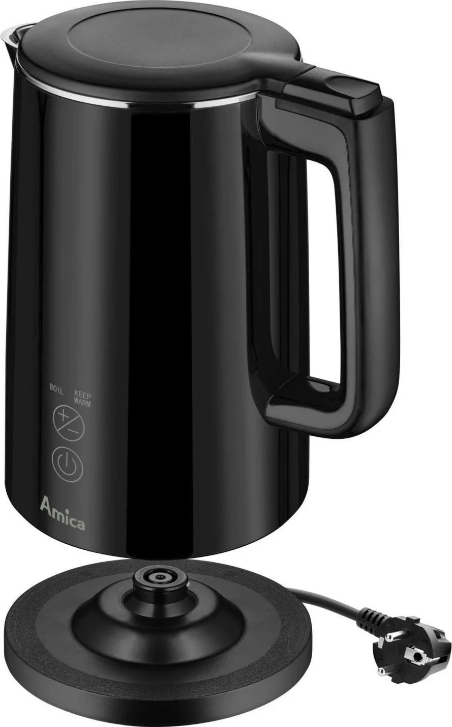 Električni čajnik Amica KF 6012 Digital, 1,5 l, 2200 W, črn