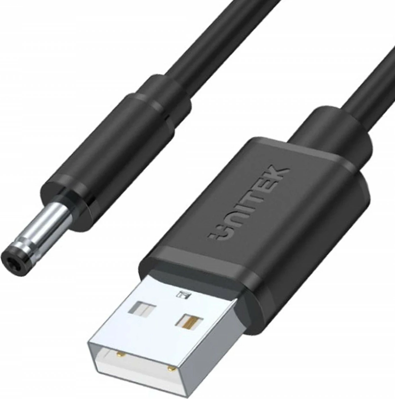 Napajalni kabel USB - DC 3,5/1,35 mm, 100 cm, črno Unitek