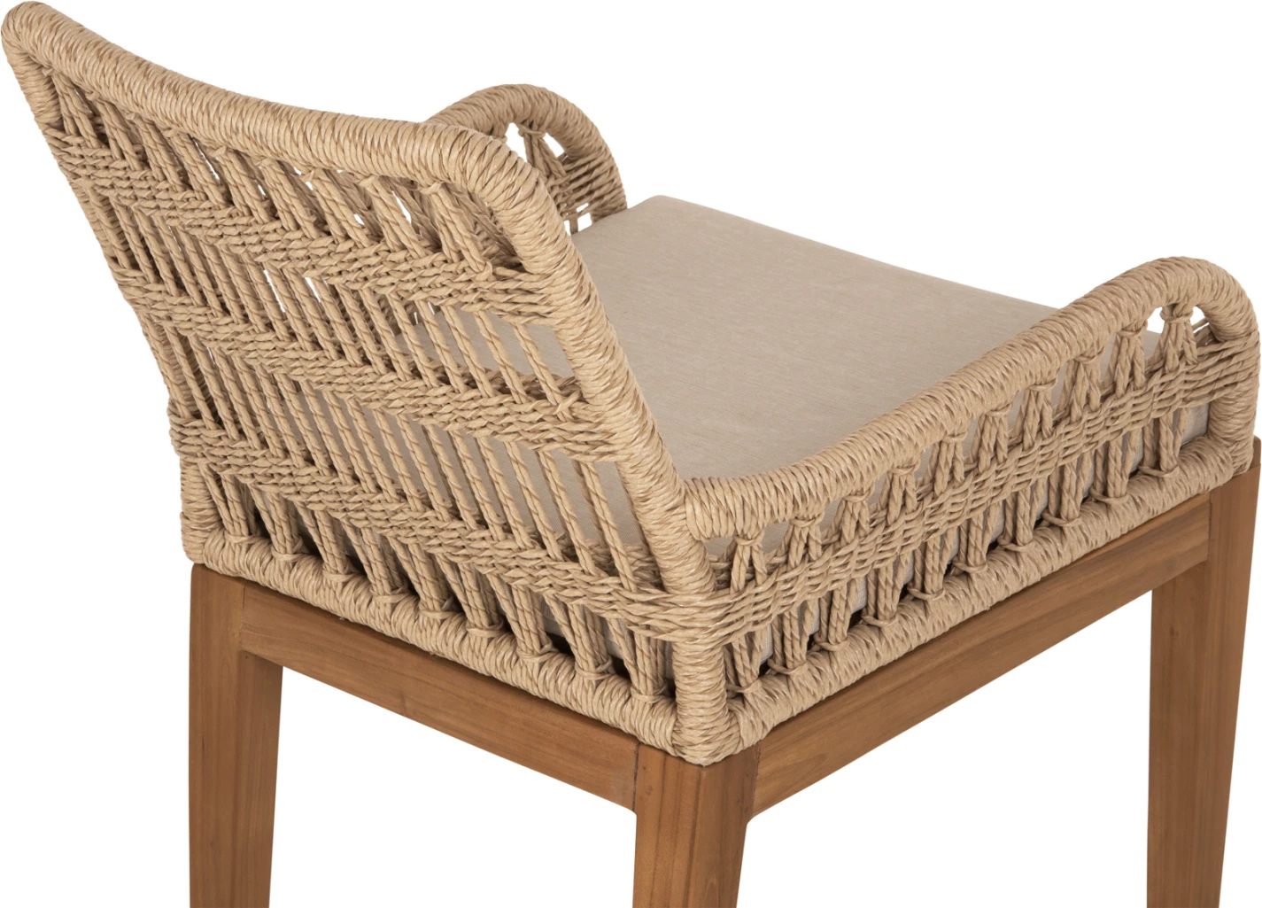 Stol STARDOM iz tikovine in vrvi v naravni barvi 57x65x83H cm