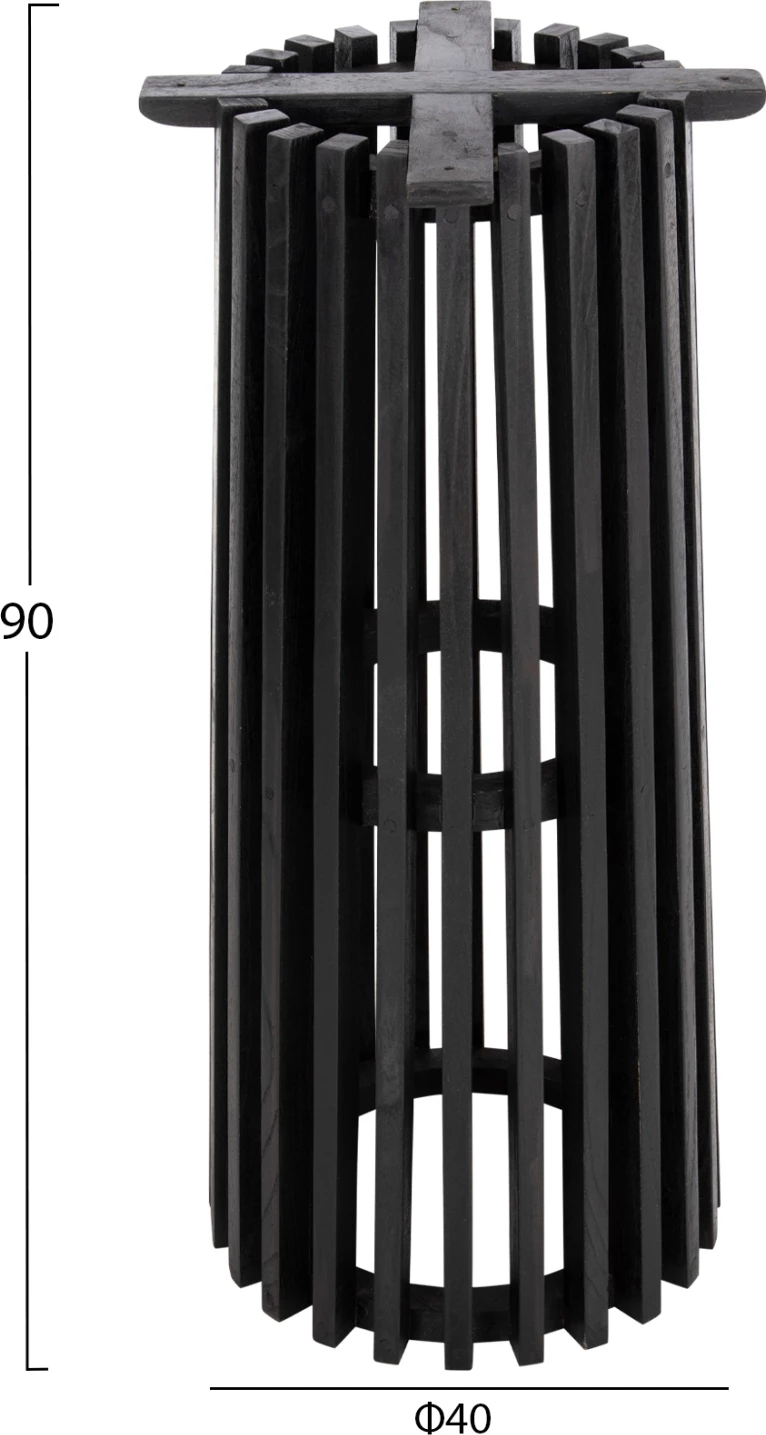 Okrogla osnova za barski stojalo srednje višine FRANTZ FH9857.12 iz mindi lesa v črni barvi Φ40x90Hcm