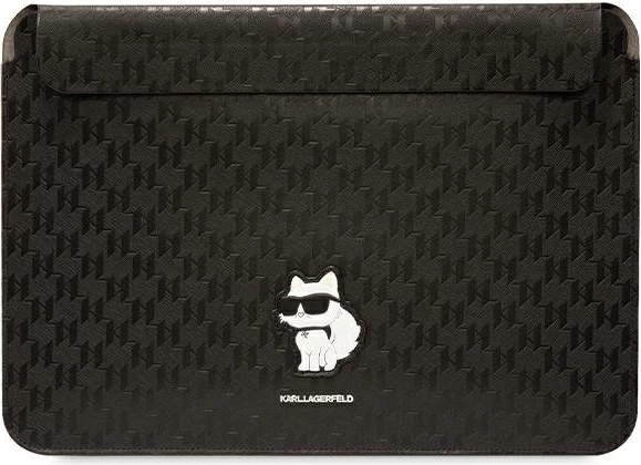 Ovitek za prenosnik Saffiano Monogram Choupette, Karl Lagerfeld, 16", črn
