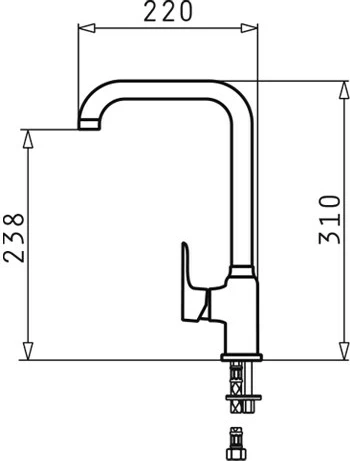 Kuhinjska pipa iz granita PYRAMIS SILVIO DUO, peščeno bež