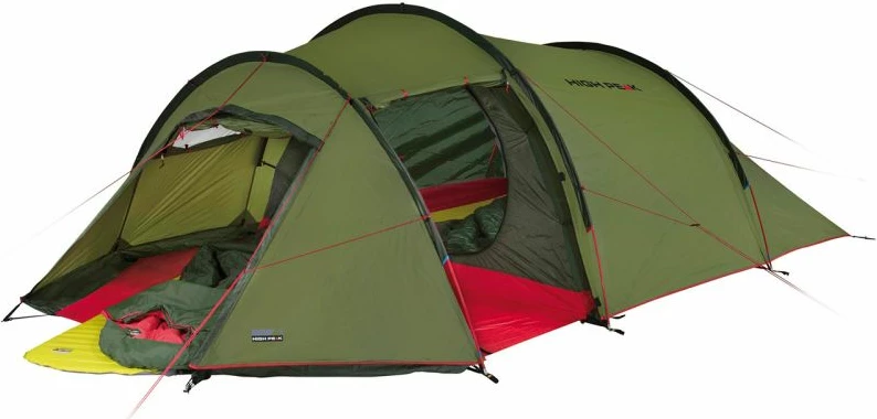 Turistična šotor High Peak Falcon 4, rdeče in zelene barve