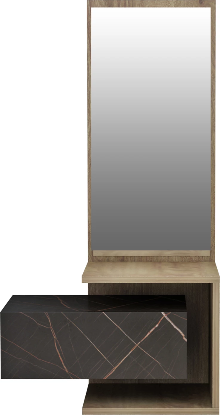 Pohištvo za predsobo z ogledalom MEARA FH8984.13 melamin v naravno-črnem marmorju 49,1x31,3x90Hcm