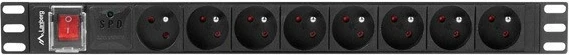 Rack napajalna letvica, 1U, 8 izhodov, 16A, 2 m, črna Lanberg PDU-08E-0200-BK