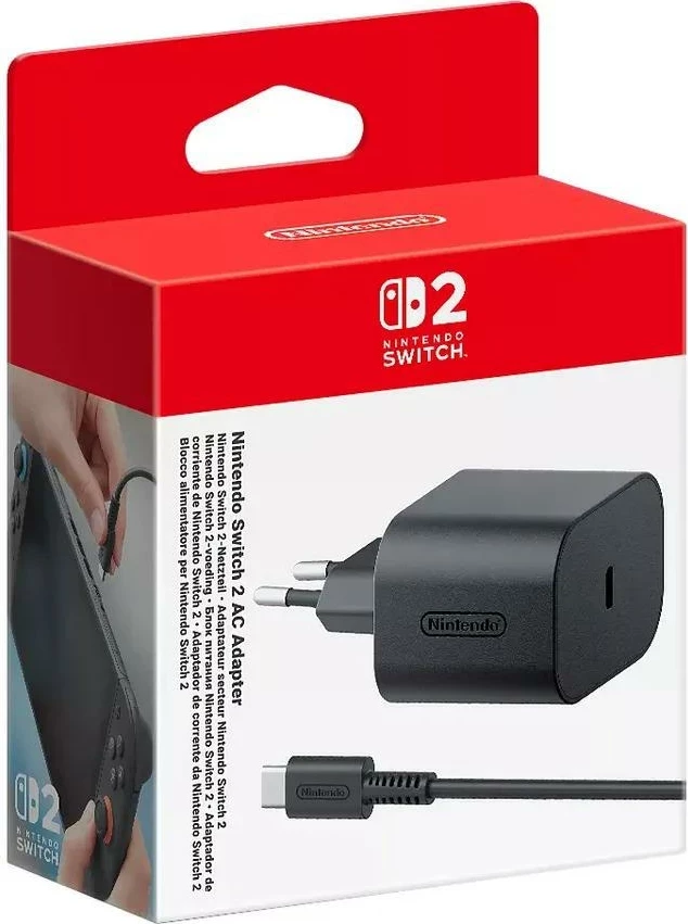 Napajalnik za Nintendo Switch 2, črn