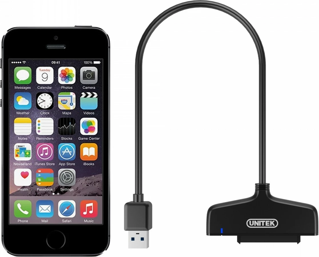 Adapter USB 3.0 na SATA III za HDD/SSD 2,5", Unitek Y-1096, črn