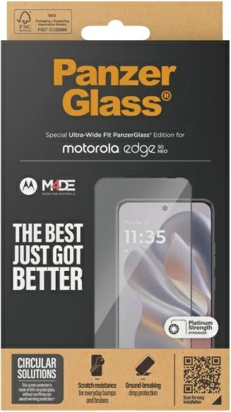 Zaščitno steklo PanzerGlass Ultra-Wide Fit za pametni telefon Motorola Edge 50 Neo