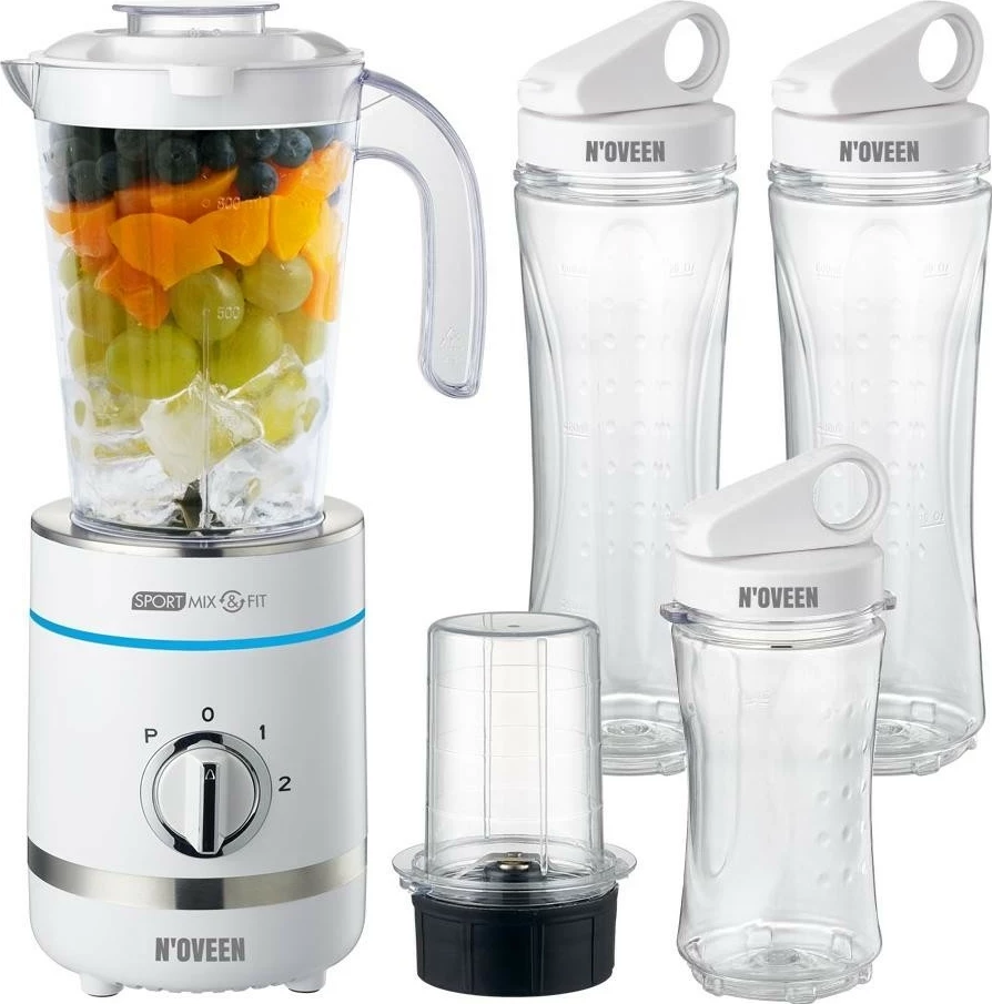 Prenosni blender za športne napitke N'OVEEN Sport Mix & Fit SB2100, 500 W, 0,8 l, beli