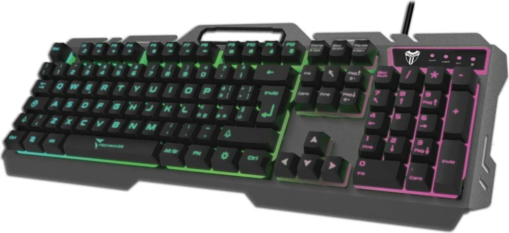 Mehanska igralna tipkovnica Techmade RGB, črna