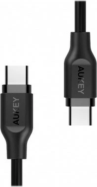 Kabel USB-C na USB-C AUKEY CB-CC1P OEM, 1 m, 60 W, 3 A, 5 Gbps, črn