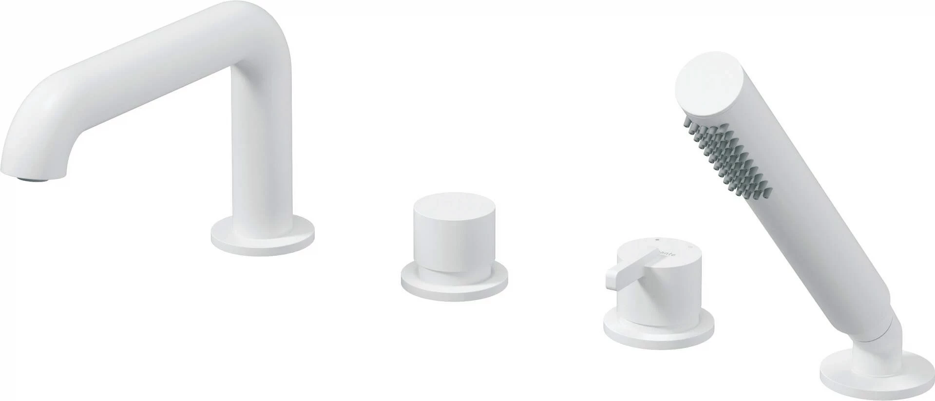 Kopalniška armatura s 4 odprtinami, komplet s prho, bela