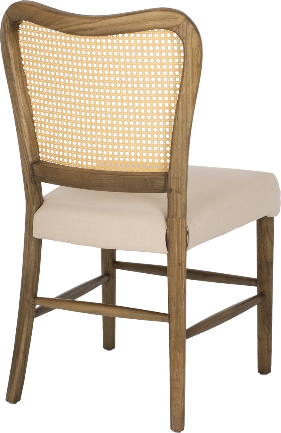 Stol iz lesa Toon z naslonom iz ratana in sedežem iz blaga FH9406.04 47x52x91.5Hcm