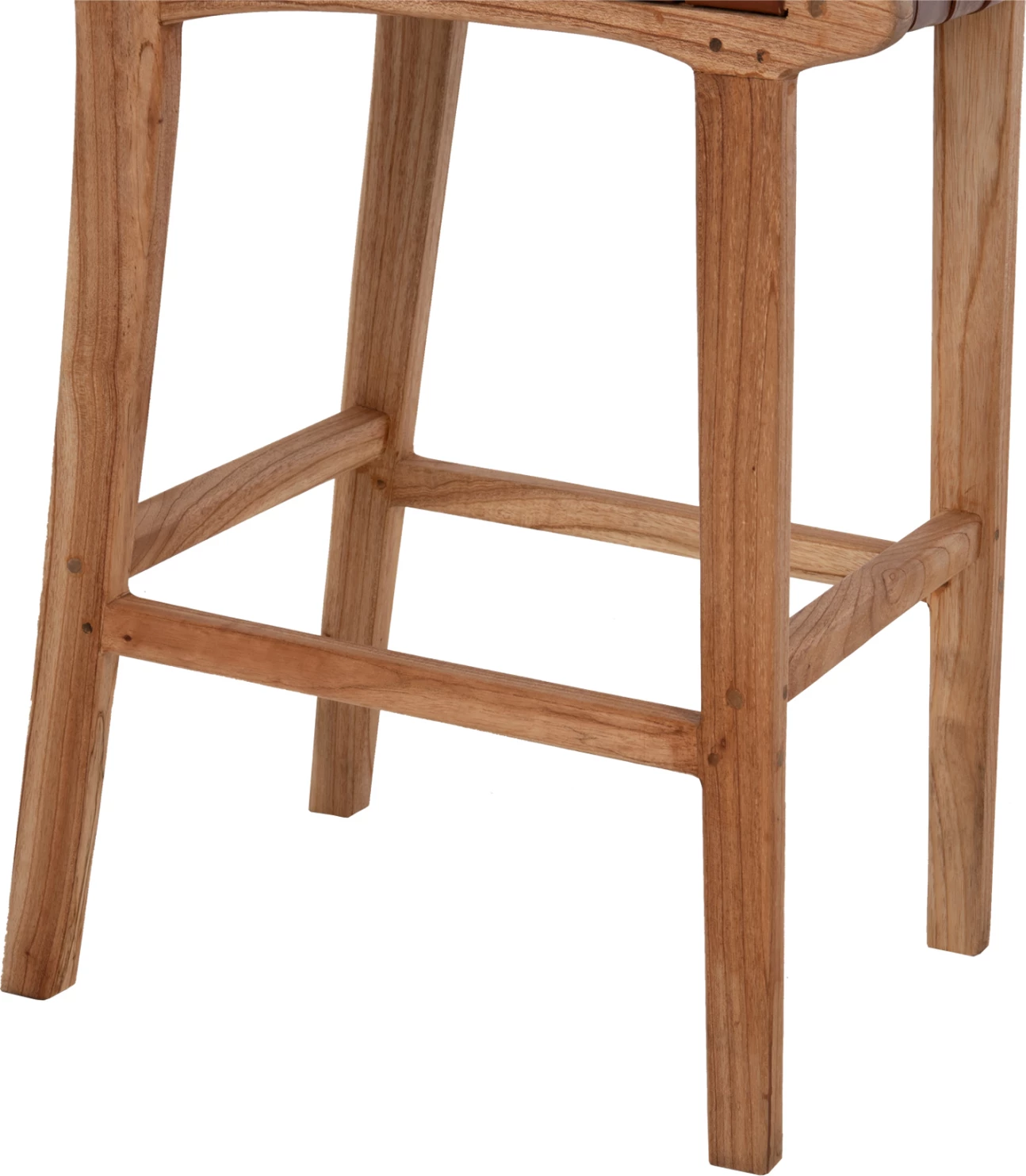 Stol z naslonjalom FH9380.01 visok mindi les pleteno usnje naravno, 40x53x89H