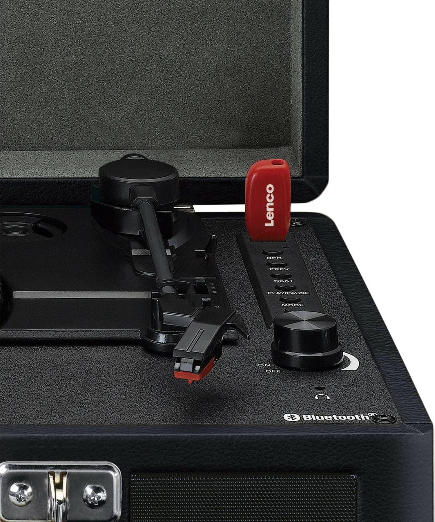 Gramofon, Bluetooth, 2 zvočnika, USB, Lenco TT-115, črn Gramofon, Bluetooth, 2 zvočnika, USB, Lenco TT-115, črn
