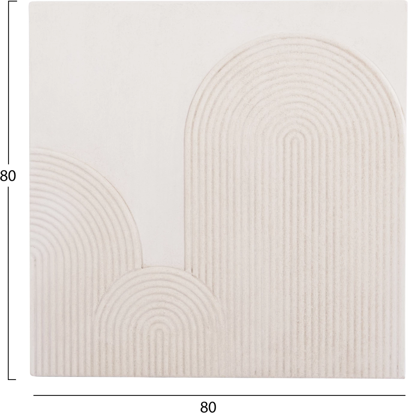 Stenski dekorativni panel kvadratne serije Santorini FH4517 MDF v umazano beli barvi 80x4.5(debelina)x80Hcm