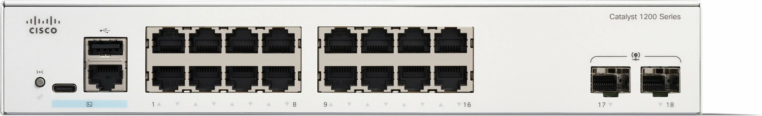 Stikalo Cisco Catalyst C1200-16T-2G, 16 vrat GE, 2x1GE SFP, belo