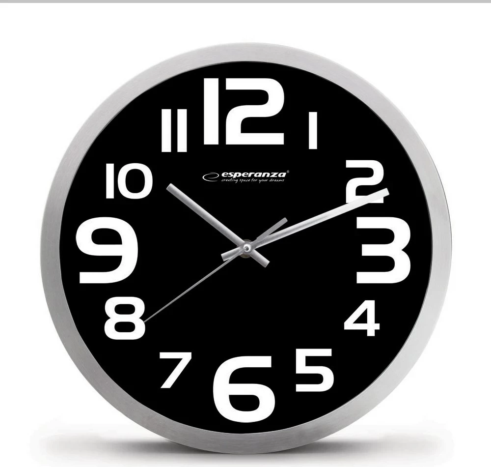 Ovale stenska ura Esperanza EHC013K, quartz, bela, črna