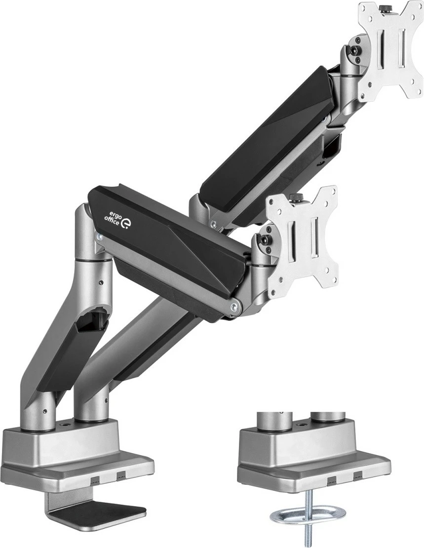 Namizni nosilec za dva monitorja, Maclean Ergo Office ER-446, 17–35", črno/srebrn