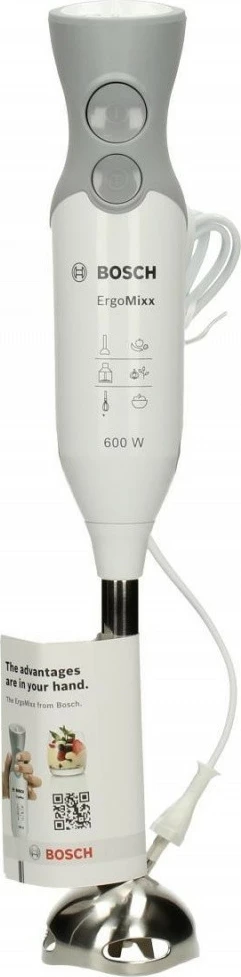 Rokni mešalnik, 600 W, siv/bel Bosch MSM 66110, s merilno posodo