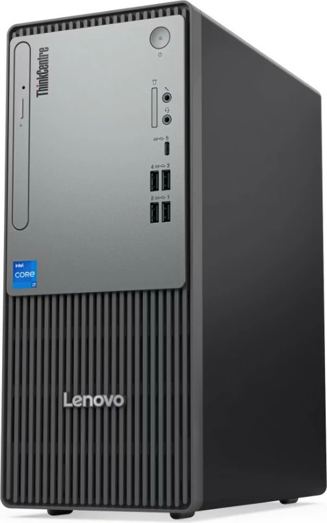 Namizni računalnik Lenovo ThinkCentre neo 50t Gen 5 i3-14100, 8 GB RAM, 256 GB SSD, Windows 11 Pro, črn, z miško in tipkovnico
