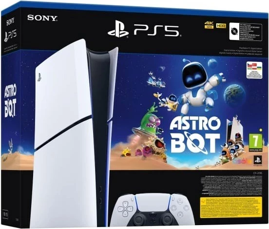 Konzola za igre Sony PlayStation 5 Digital Edition Slim, 1 TB, Astro Bot, črno/bela