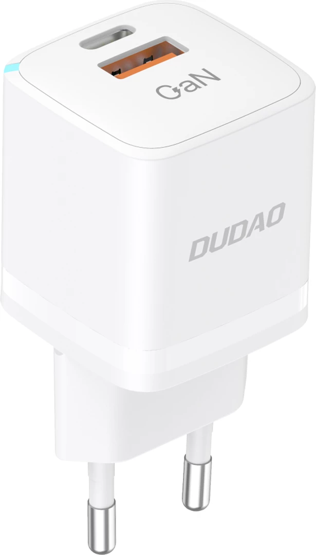 GaN stenski polnilec, Dudao A13ProEU, 33W, 2x USB-C/USB-A, bel