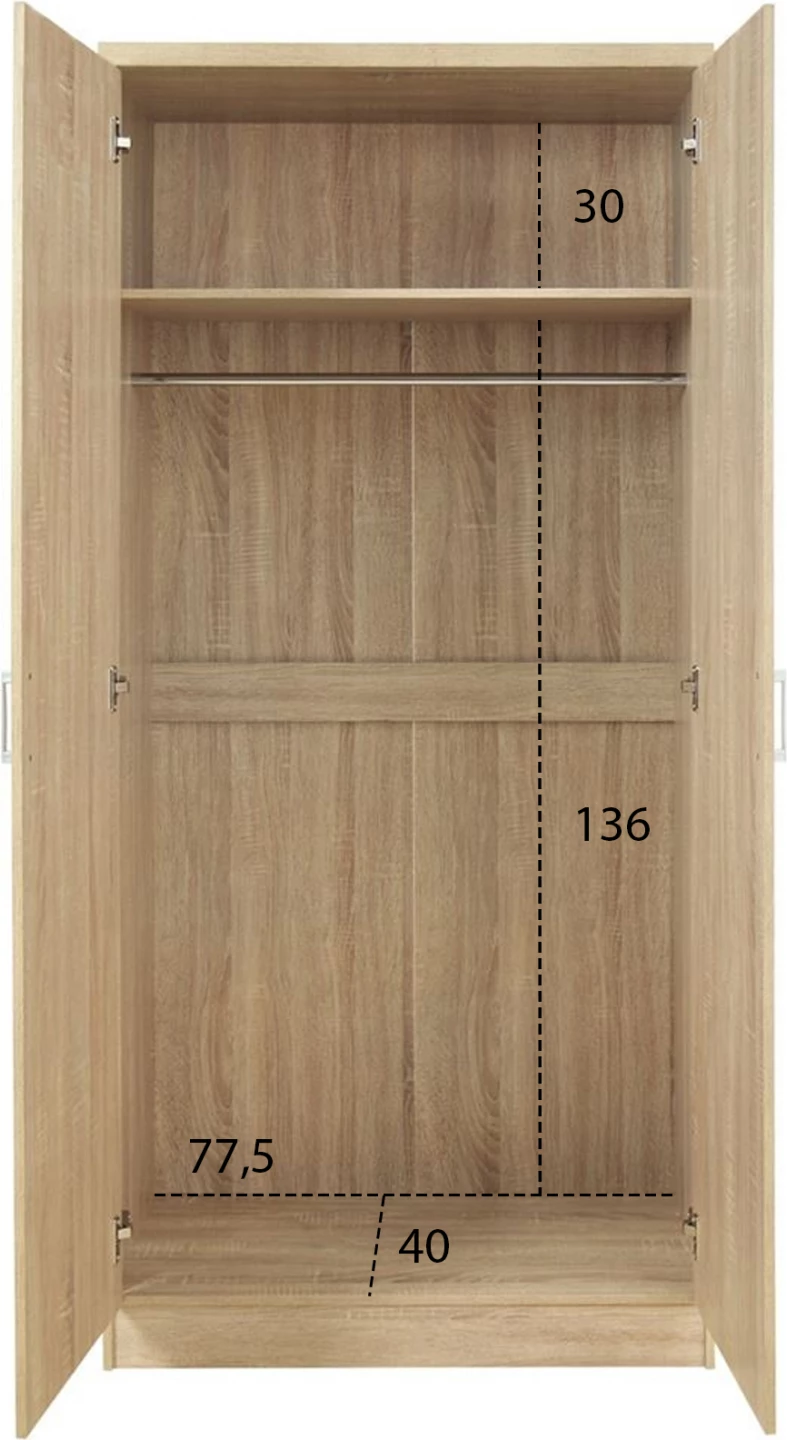 Garderobna omara 2 vrata sonama FH368.02 80x43x181