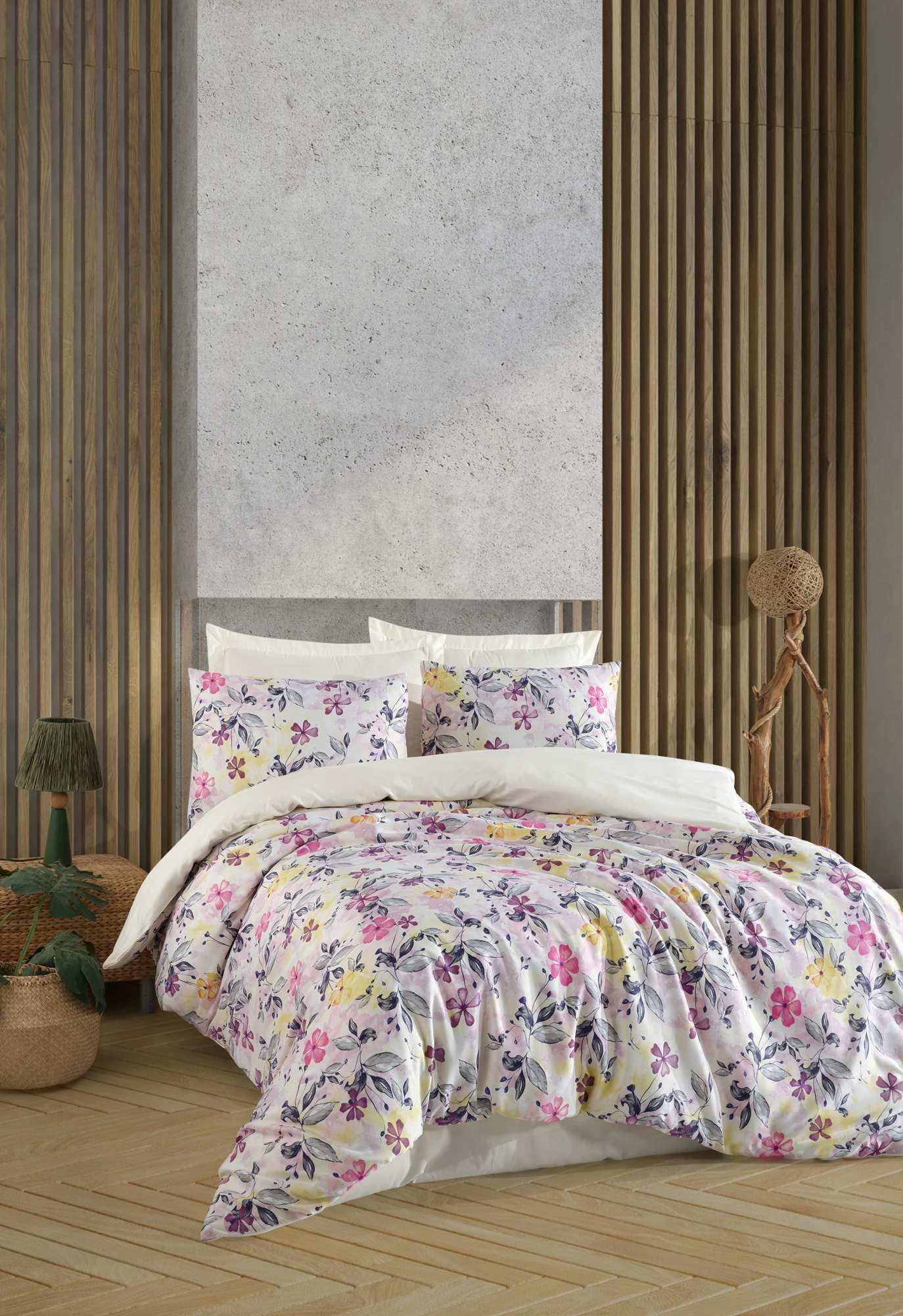 Komplet satenskih prevlek za odejo XXL za enojno posteljo, L'essentiel Luna, lila