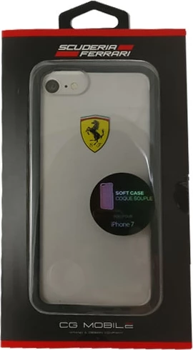 Zaščitni ovitek Ferrari FEHCRFP7BK za iPhone 7/8/SE 2020/SE 2022, prozorno/črn